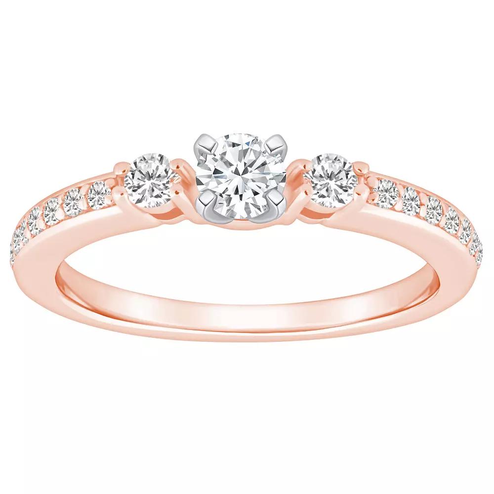 Alyson Layne 14k Gold 1/2 Carat T.W. Diamond Round Cut Engagement Ring, Women's, Size: 9, 14k Two Tone Gold Product Image