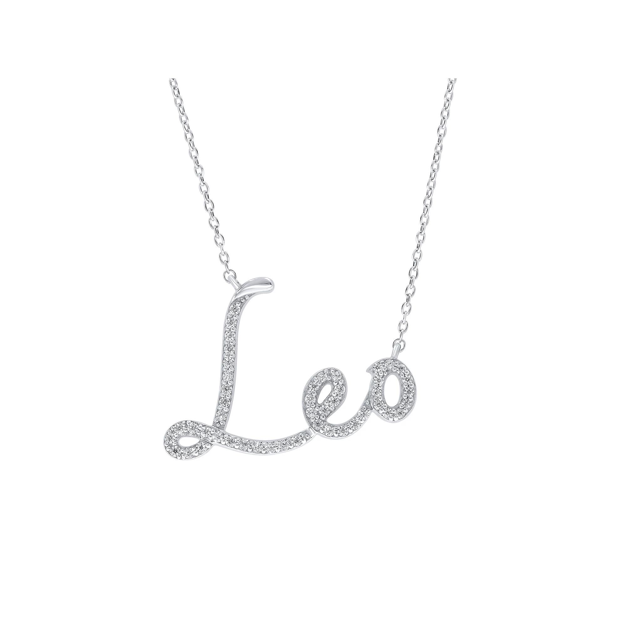 Irena Park Sterling Silver 1/3 Carat T.W. Diamond Zodiac Script Pendant Necklace, Women's, Size: 18", Libra Product Image