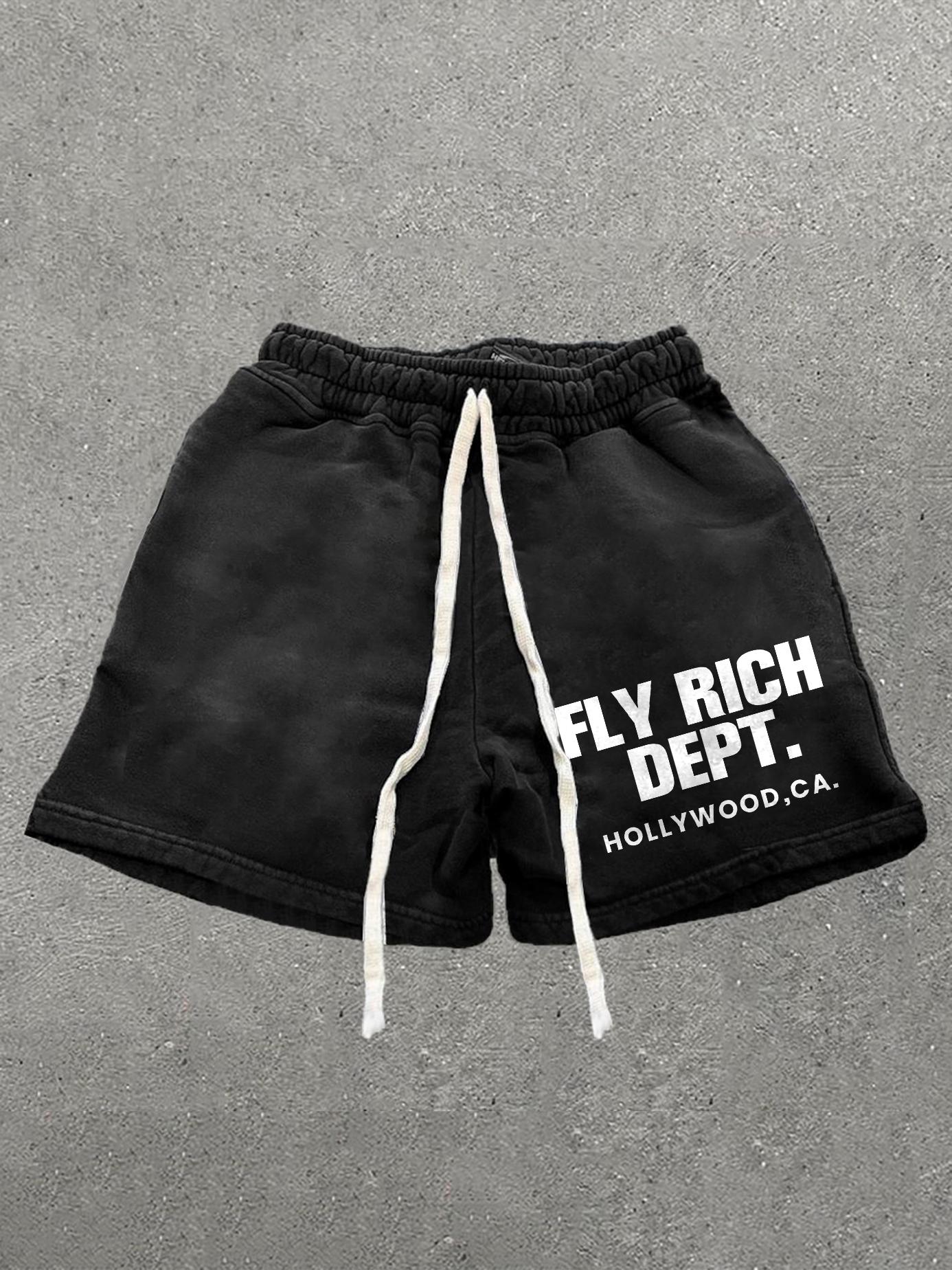 Men's Vintage Fly Rich Graphic Casual Fashion Shorts Product Image