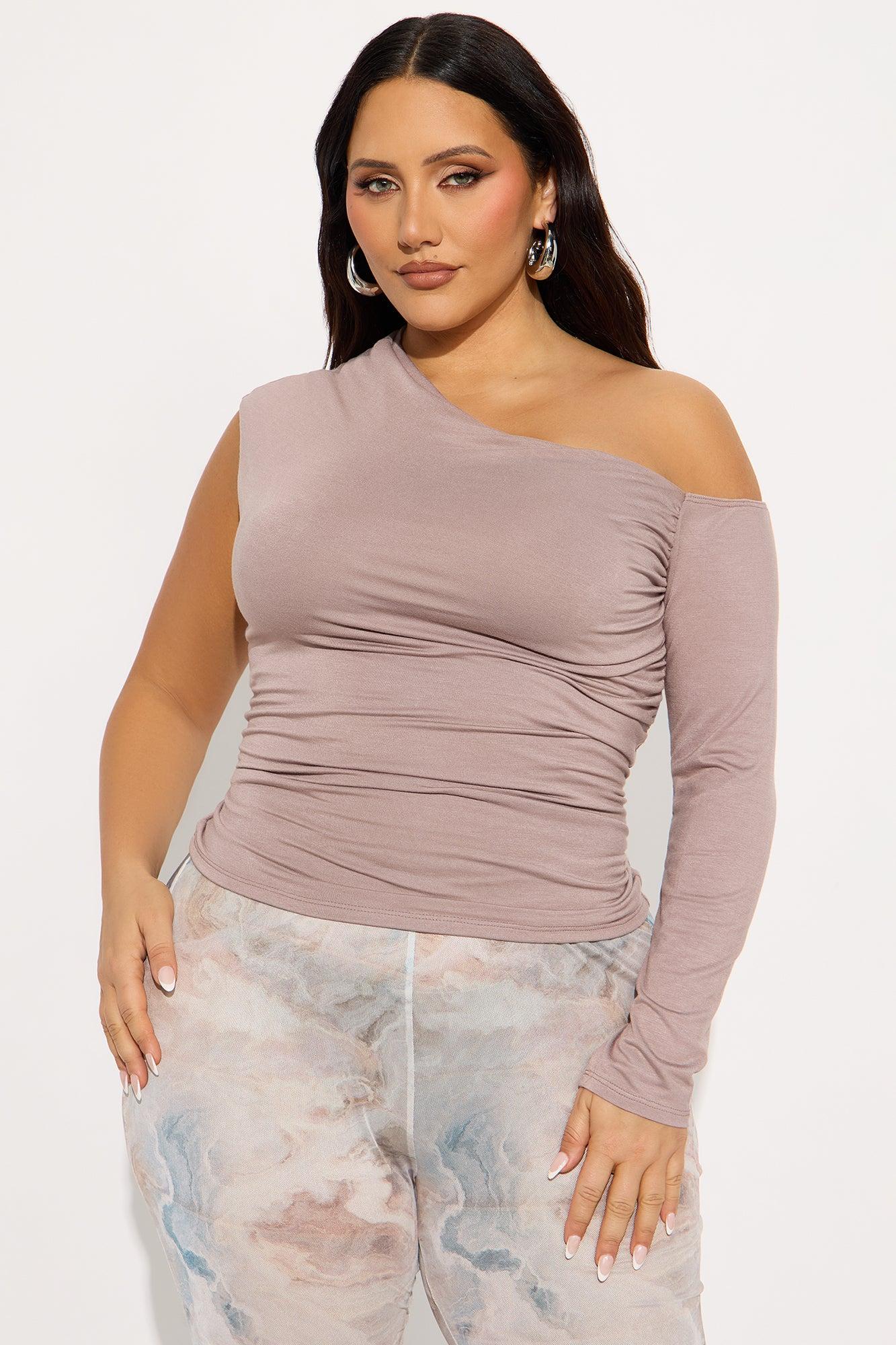 Ashling Ruched Off Shoulder Top - Mocha Female Product Image