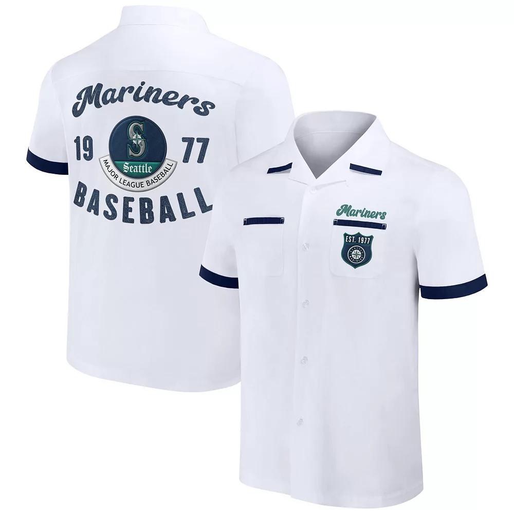 Men's Darius Rucker Collection by Fanatics White Seattle Mariners Bowling Button-Up Shirt,  Product Image