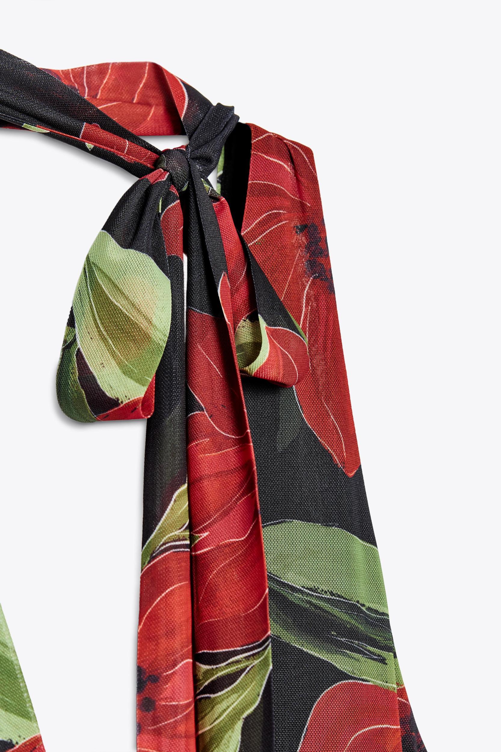 FLORAL PRINT TULLE SCARF DRESS Product Image