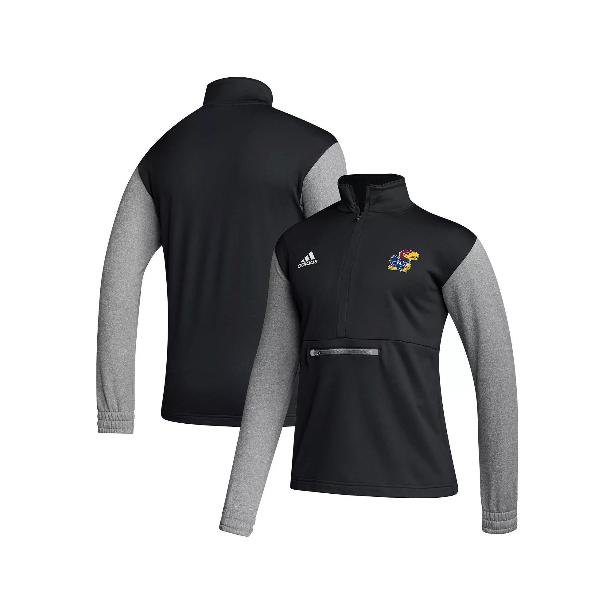 Men's adidas Black Kansas Jayhawks Team Issue AEROREADY Quarter-Zip Jacket,  Product Image