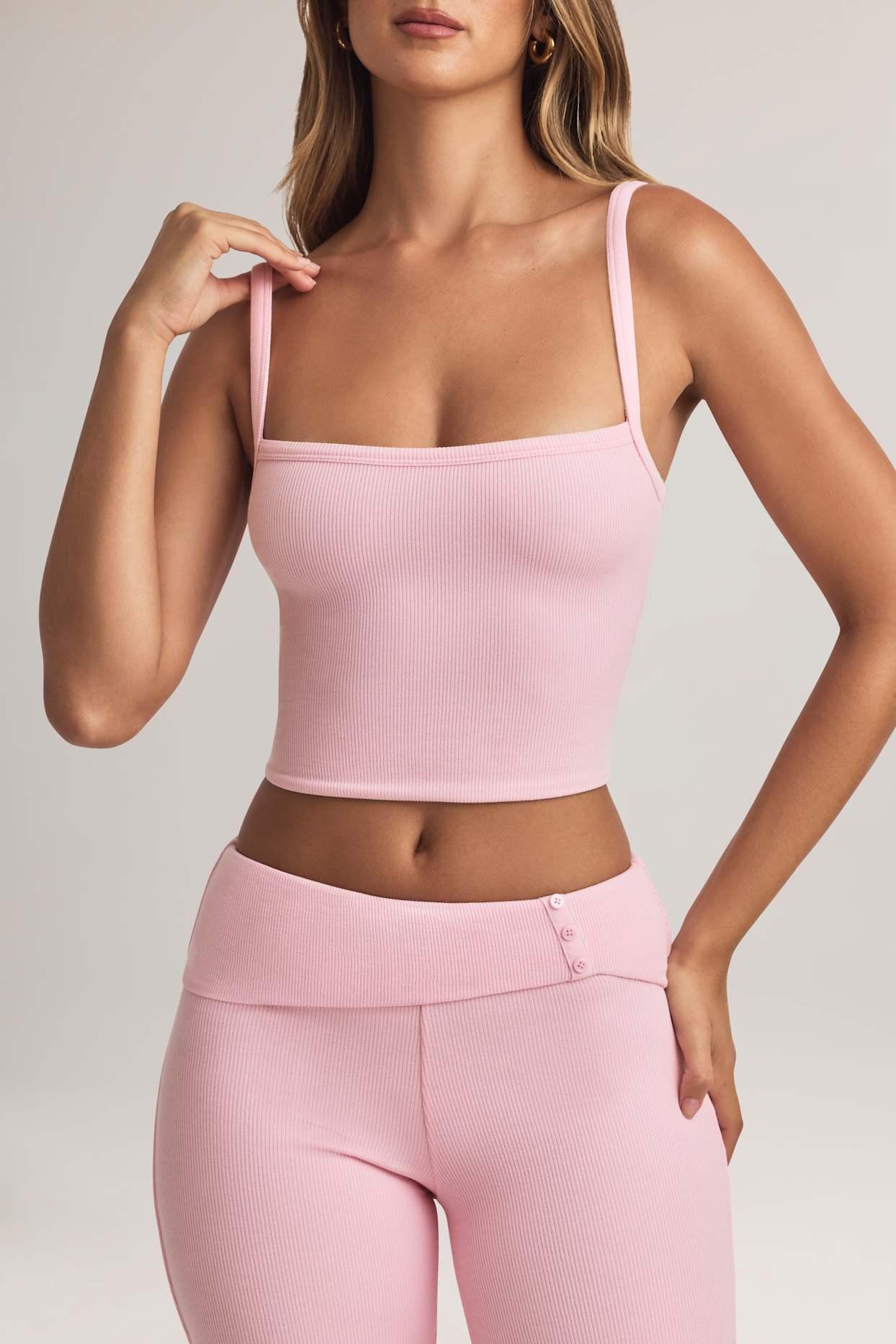 Modal Square-Neck Camisole Top in Pastel Pink Product Image
