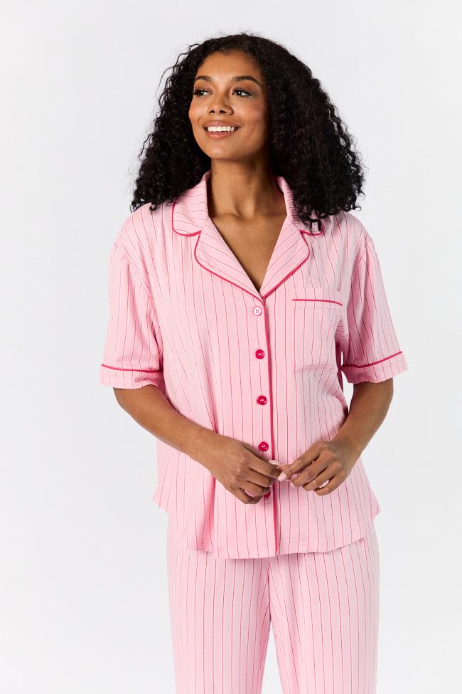 Good To Get Away Pink and Red Stripe Top FINAL SALE Product Image