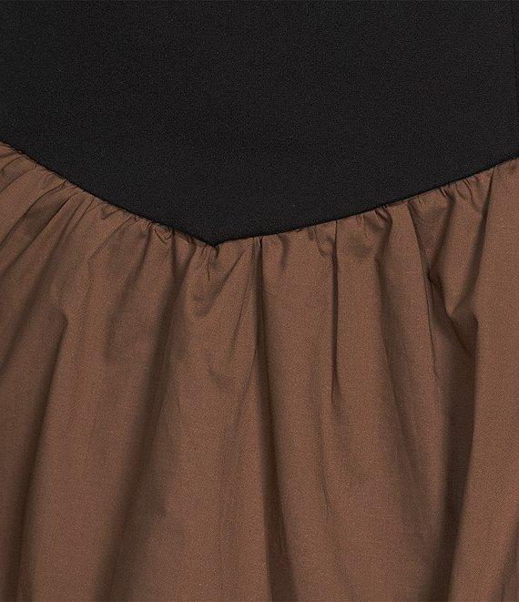 Skies Are Blue Colorblock Square Neck Bubble Hem Drop Waist Mini Dress Product Image