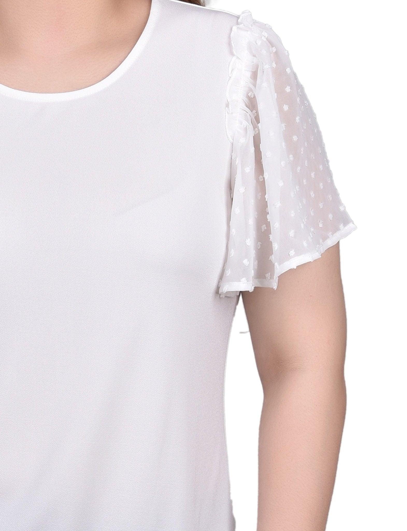 Clip Dot Flutter Sleeve Top - Petite Product Image