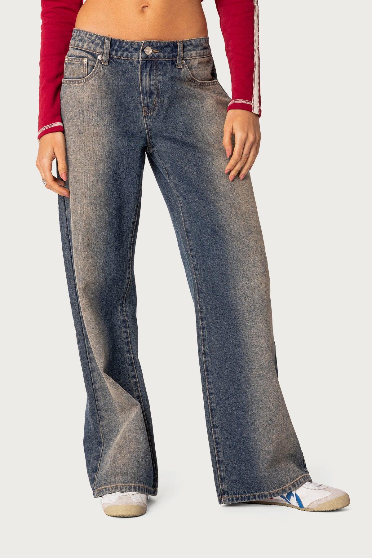 Raelynn Washed Low Rise Baggy Jeans Product Image