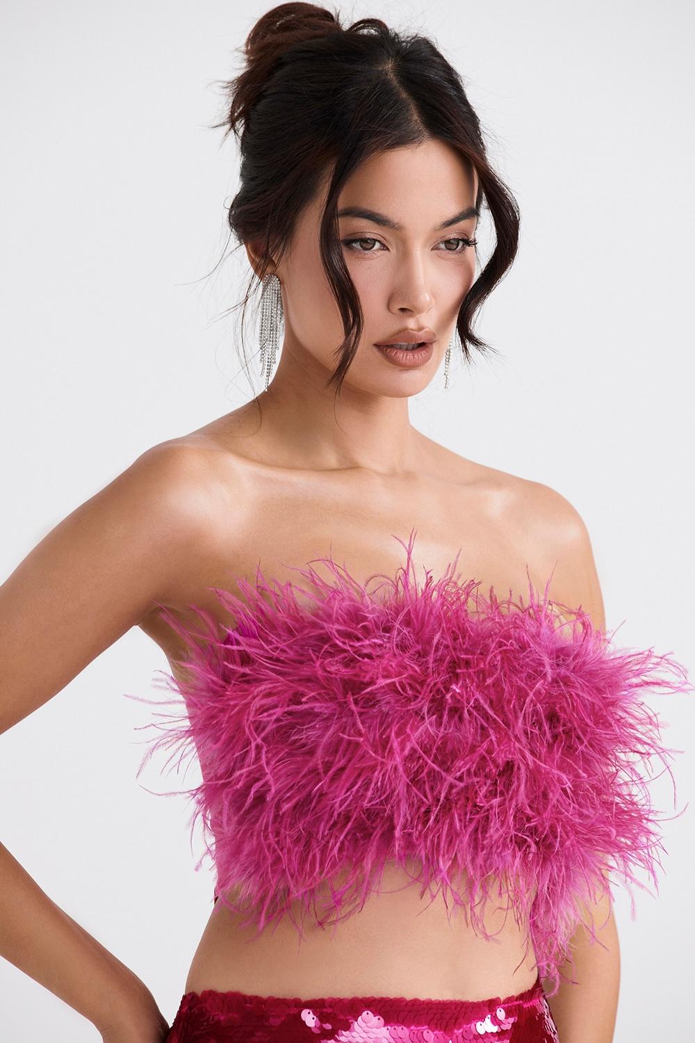 Fenella  hot pink trimmed bandeau Product Image