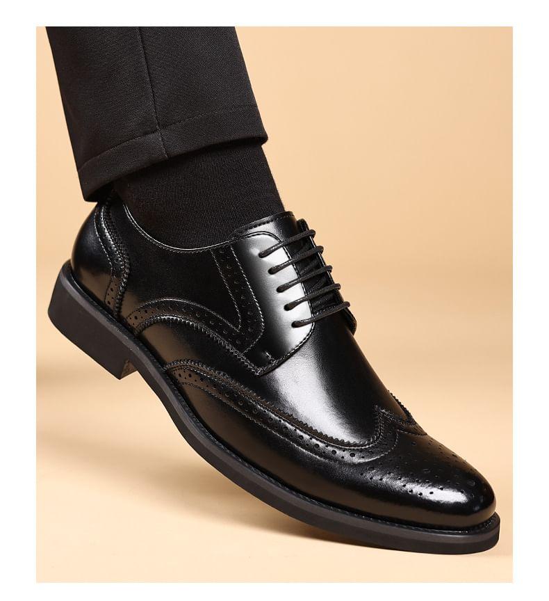 Lace-Up Wingtip Brogue Derby Shoes Product Image