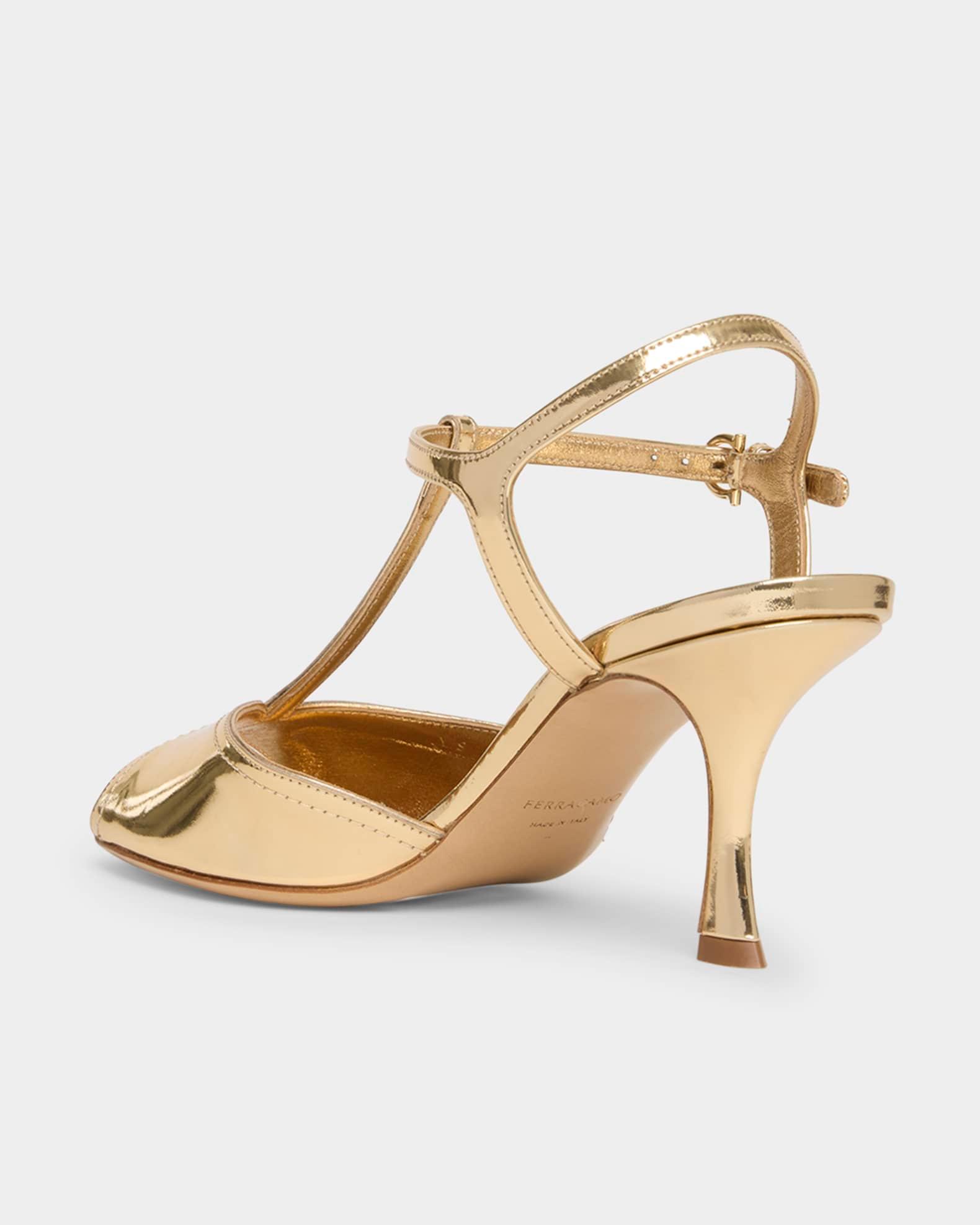 Ely Metallic T-Strap Sandals Product Image