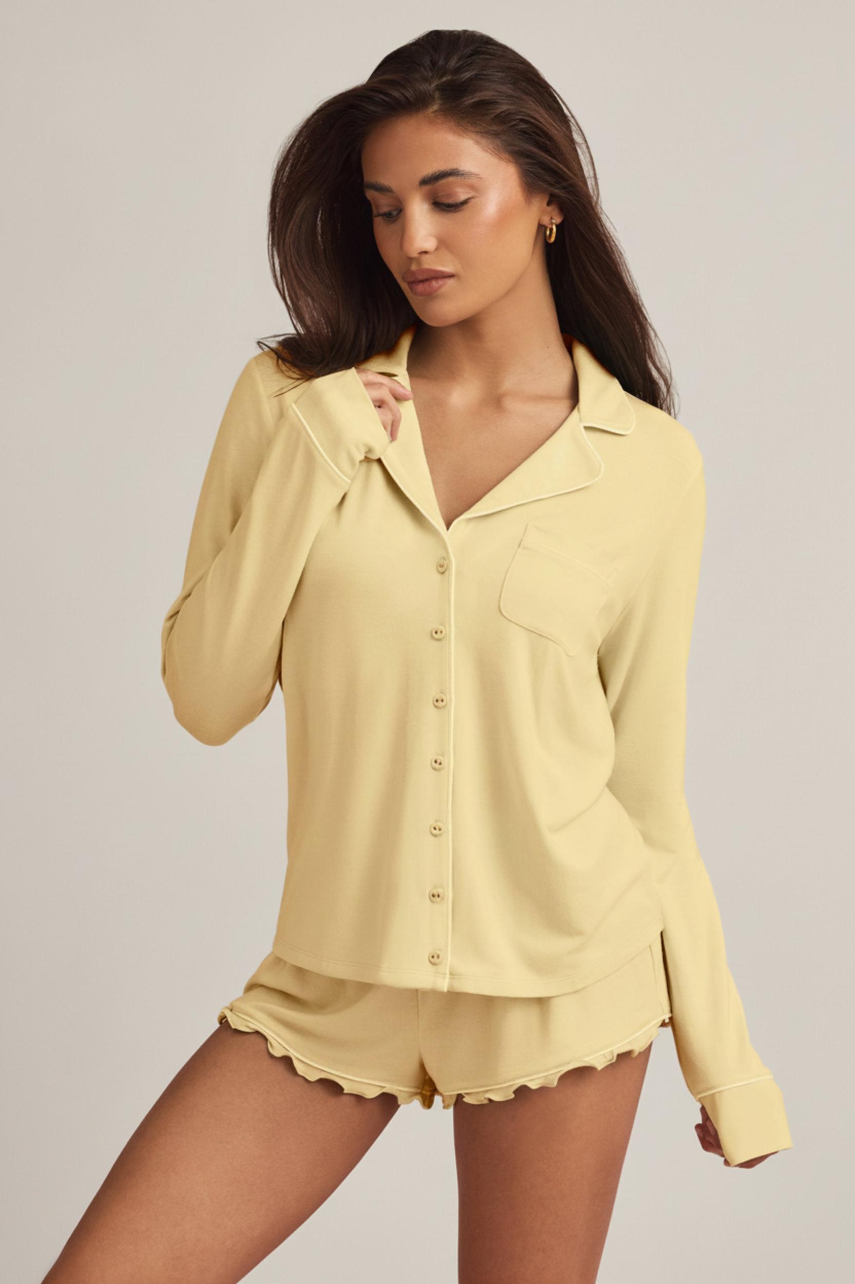 Modal Long-Sleeve Pyjama Top in Mint Product Image