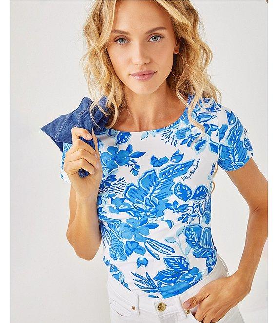 Lilly Pulitzer x Saint James Garde Cote Azure Soleil Round Neck Short Sleeve Knit Top Product Image