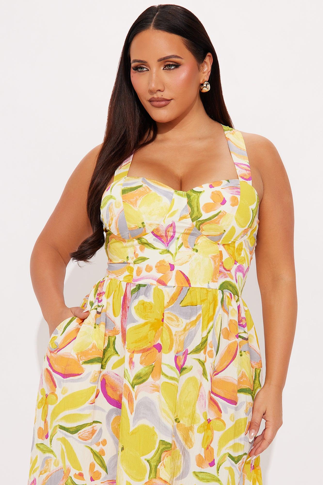 Summer Fun Maxi Dress - Yellow/combo Product Image
