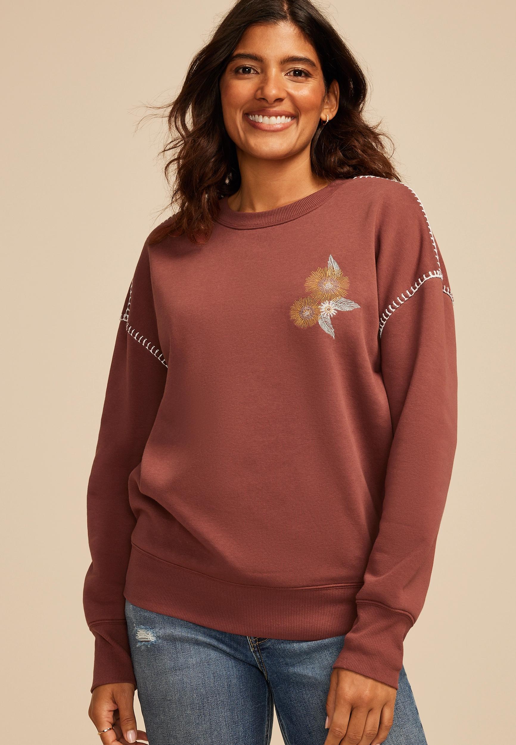 Whipstitch Embroidered Relaxed Fit Sweatshirt Product Image