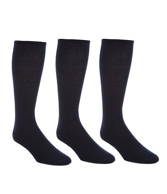 Roundtree & Yorke Flat-Knit Acrylic Crew Socks 3-Pack Product Image