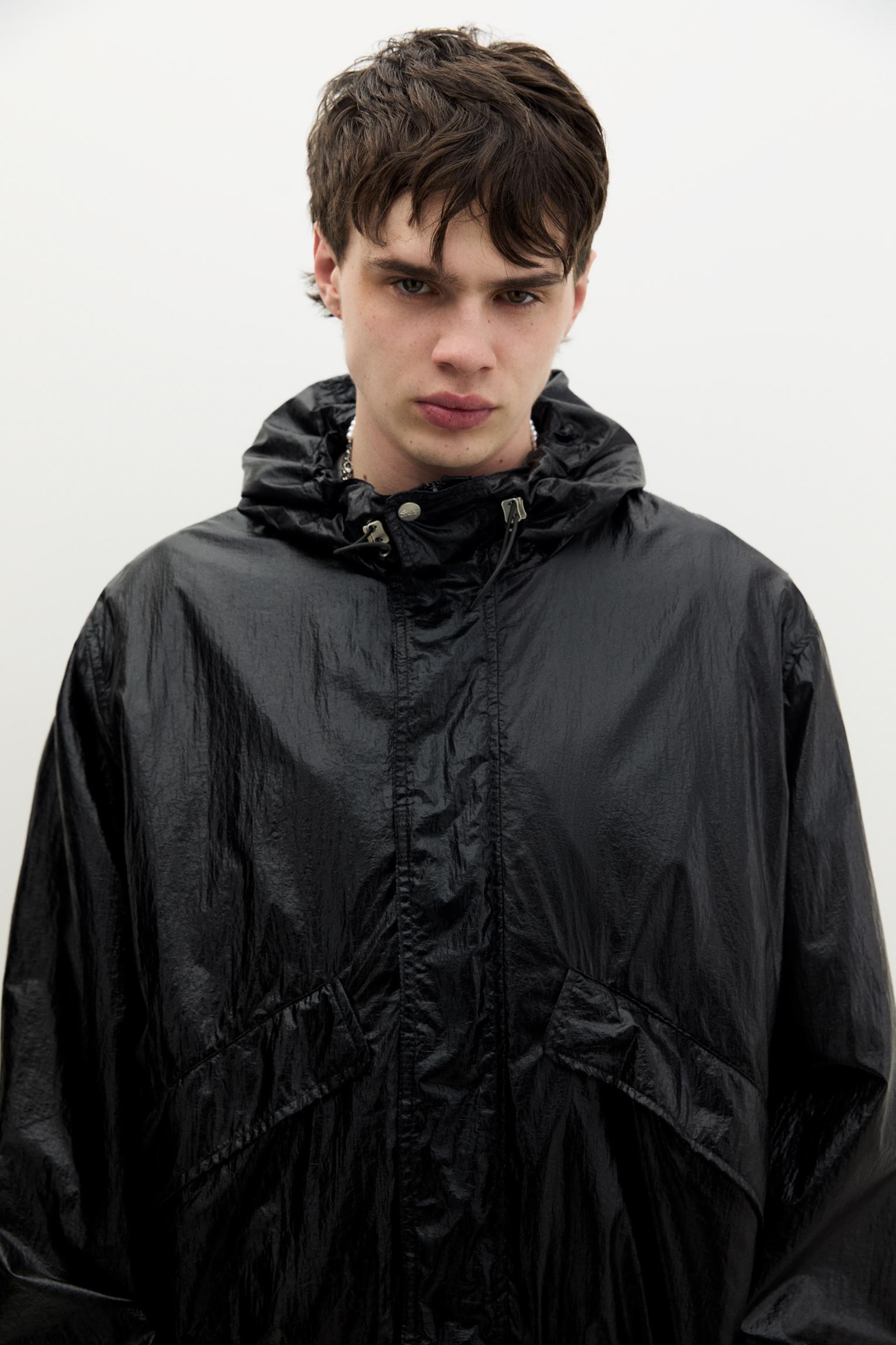 Shiny hooded jacket Product Image