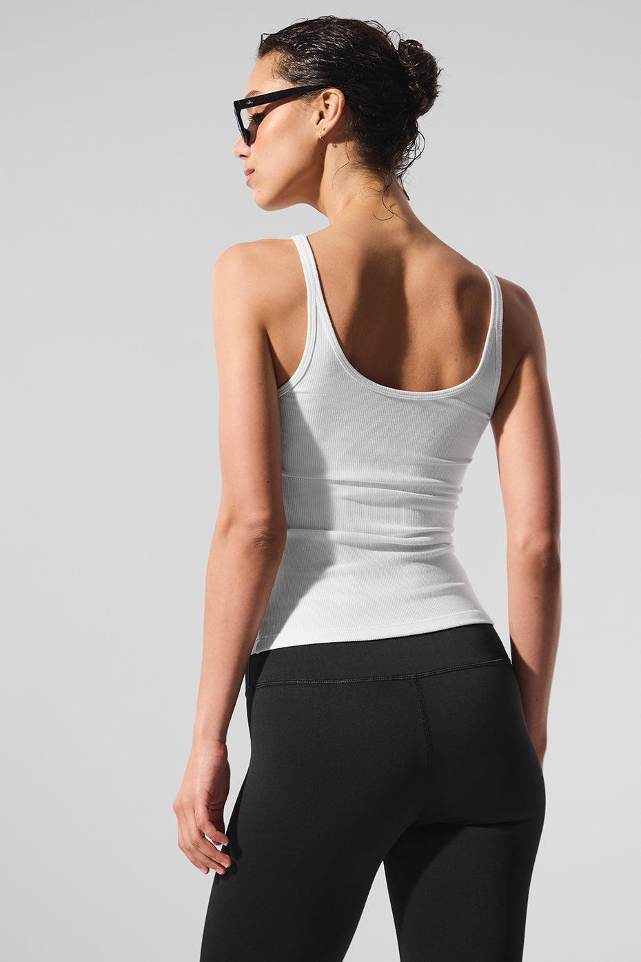 Ribbed Prosper Tank - White Female Product Image
