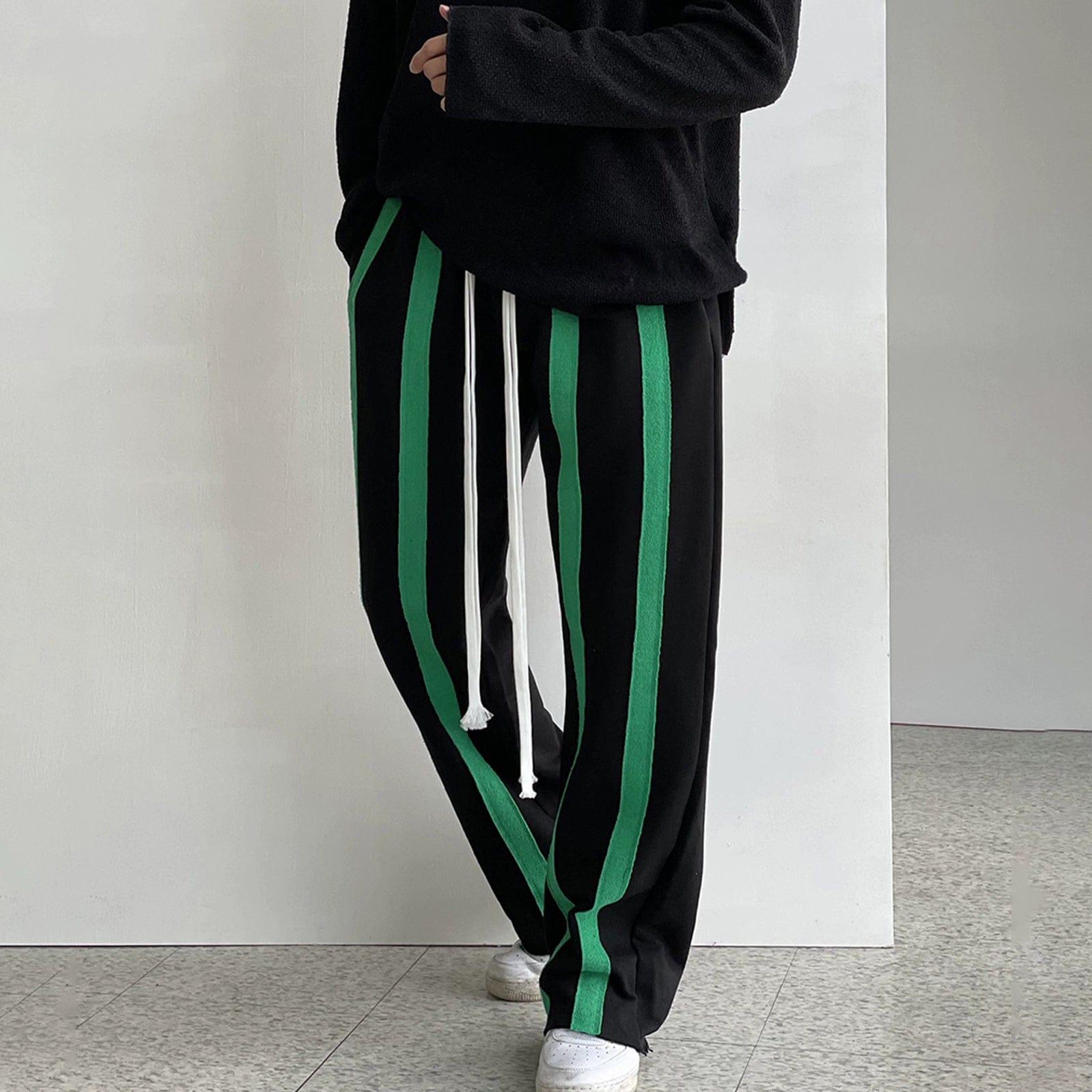 RT No. 10201 DRAWSTRING STRIPED STRAIGHT PANTS Product Image