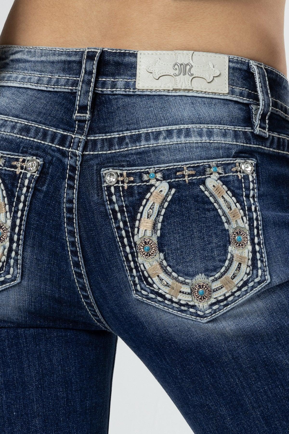 Shining Horseshoe Bootcut Jeans Product Image