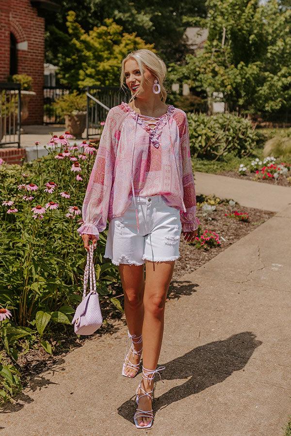 The Cameron High Waist Distressed Shorts Product Image