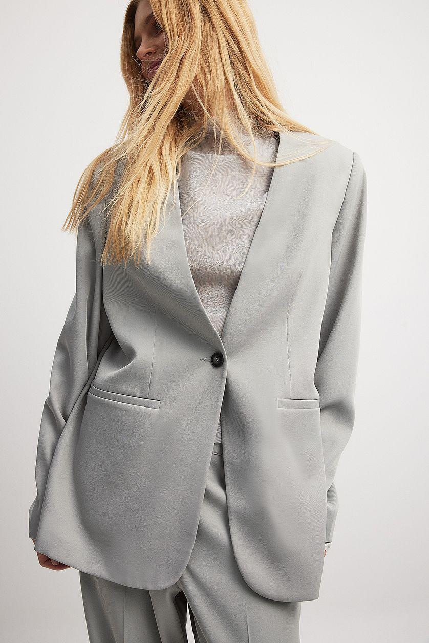 Straight Oversized No Lapel Blazer Product Image