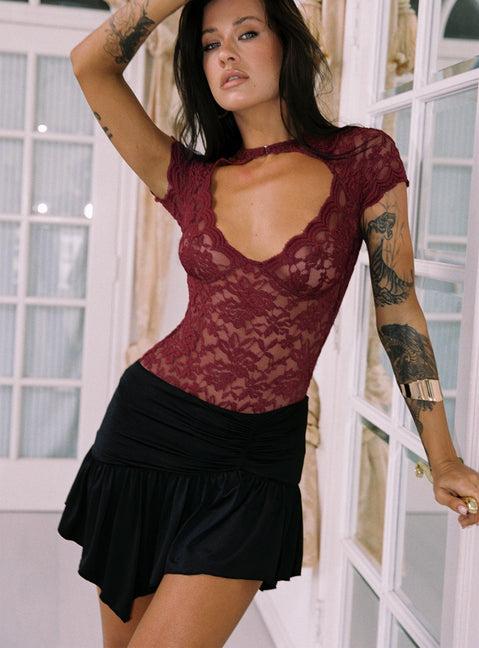 Trianta Asymmetrical Mini Skirt Black Product Image