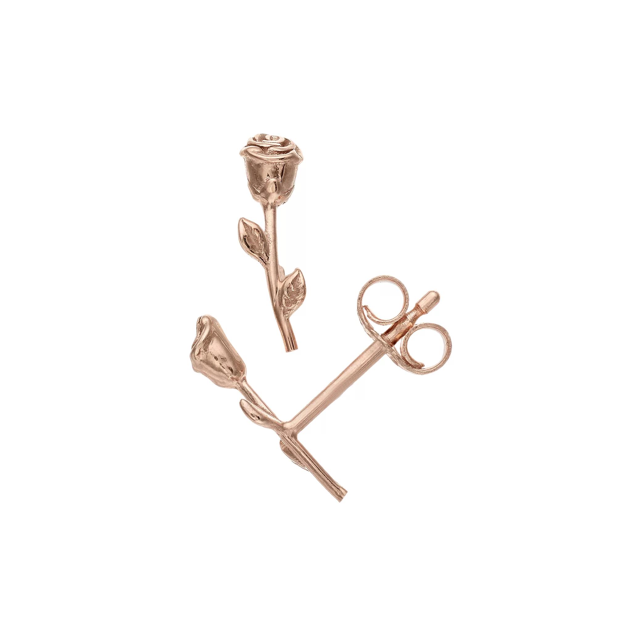 Au Naturale 14k Rose Gold Rosebud Earrings, Women's Product Image