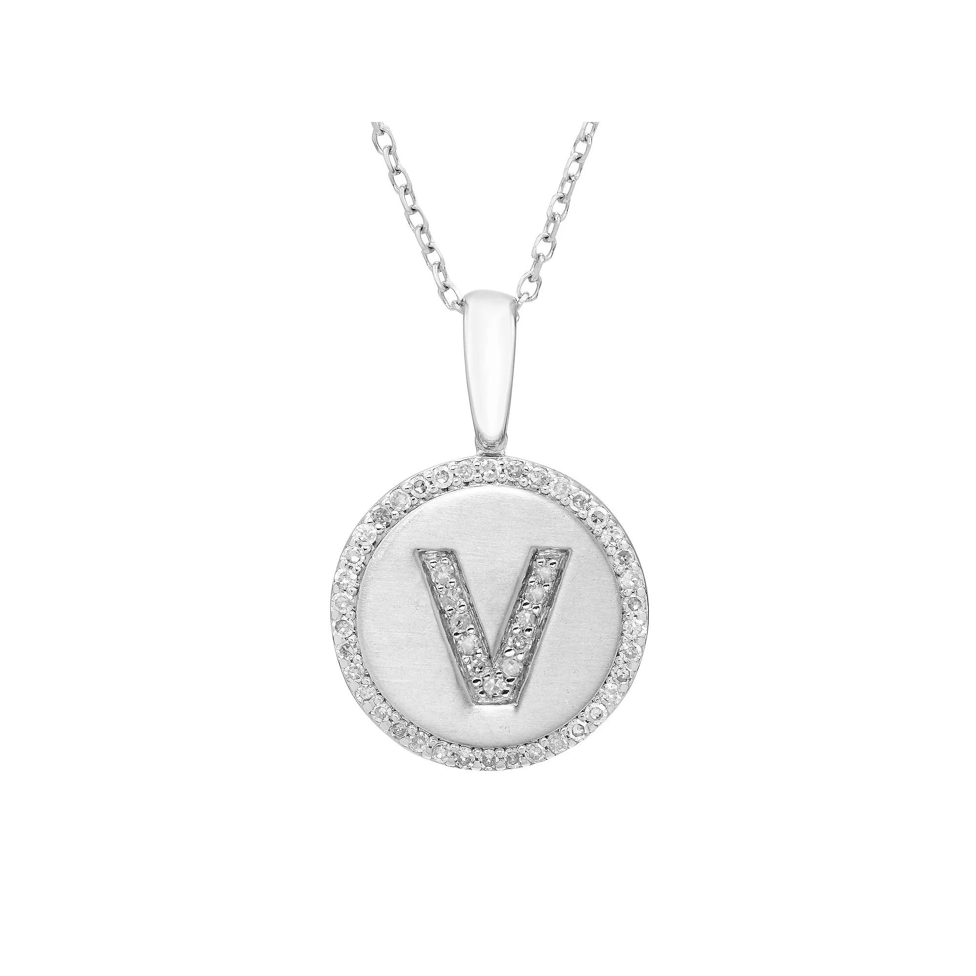 It's Personal Sterling Silver & Diamond Accent Initial Pendant Necklace, Women's,  Product Image