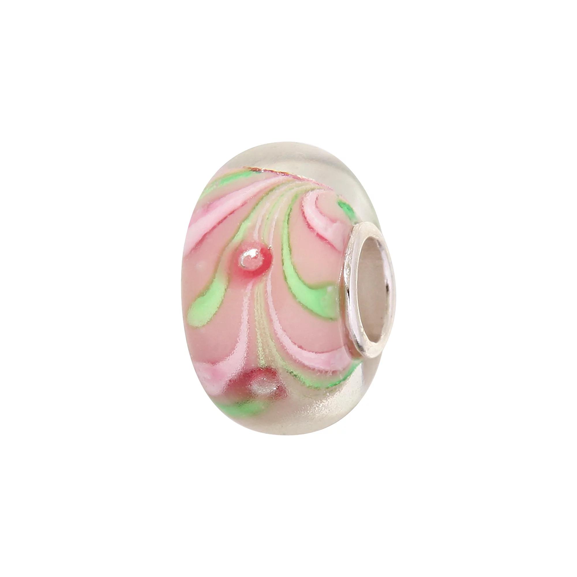 Individuality Beads Sterling Silver Swirl Glass Bead, Women's, Pink Product Image