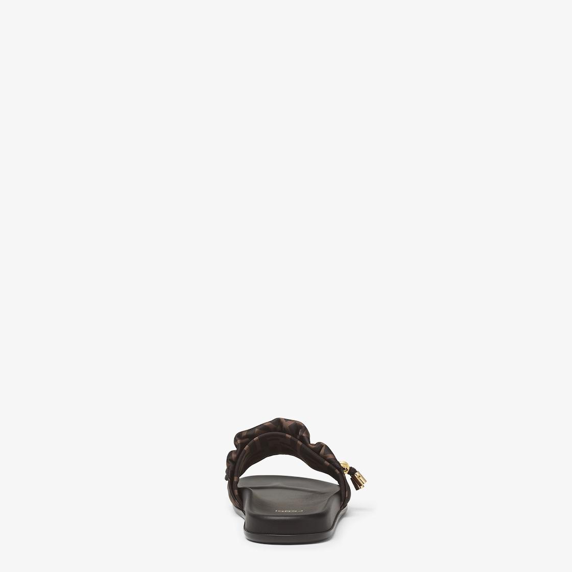 Fendi FeelBrown satin slides Product Image