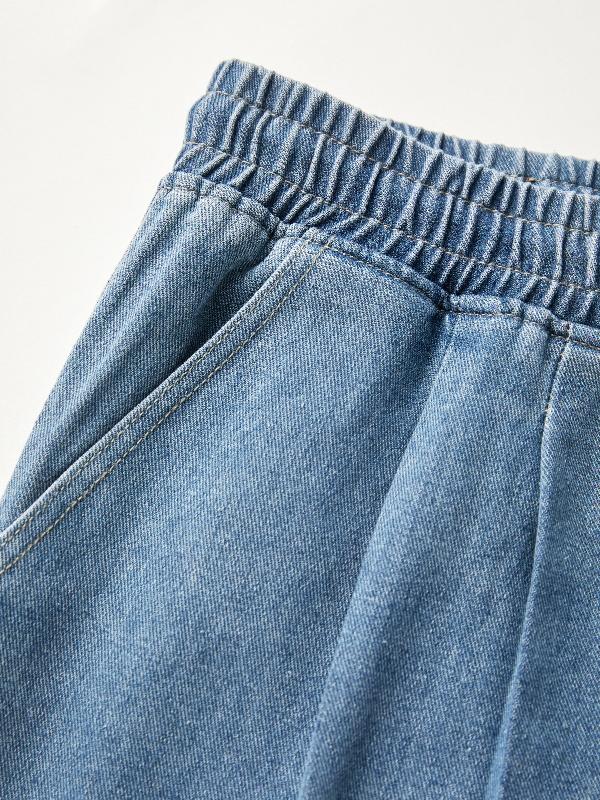 Men's Washed Distressed Loose Jeans Product Image