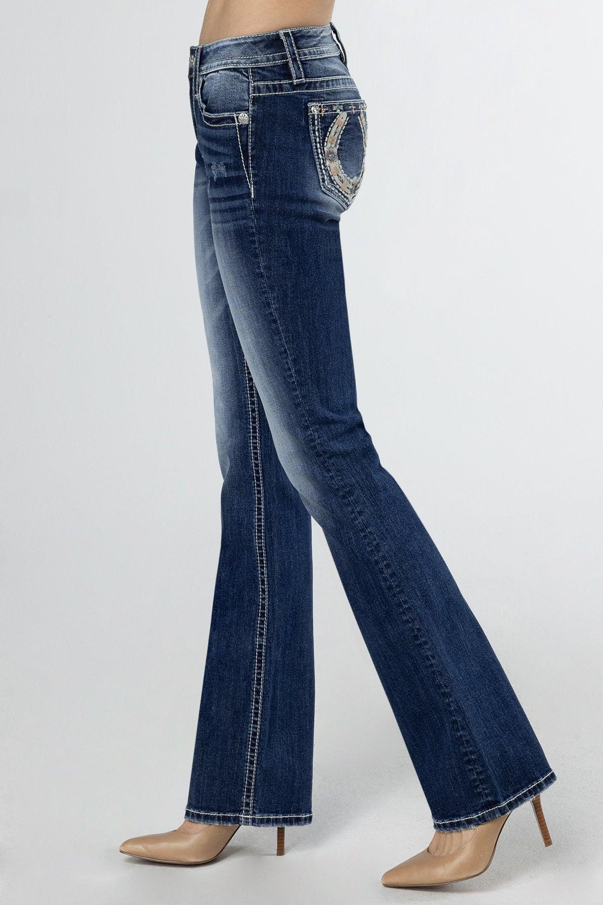 Shining Horseshoe Bootcut Jeans Product Image