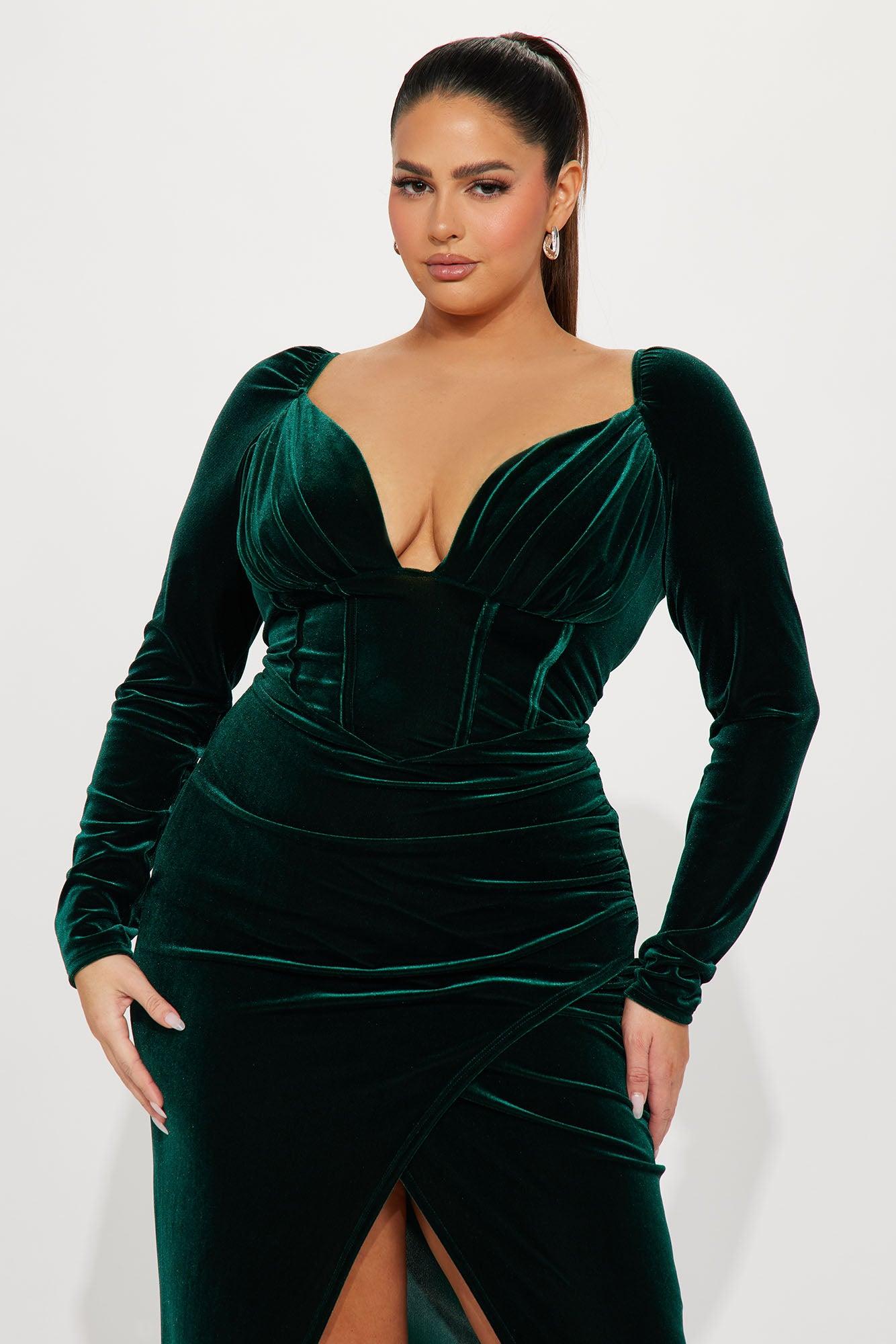 Phiona Velvet Maxi Dress - Hunter Product Image