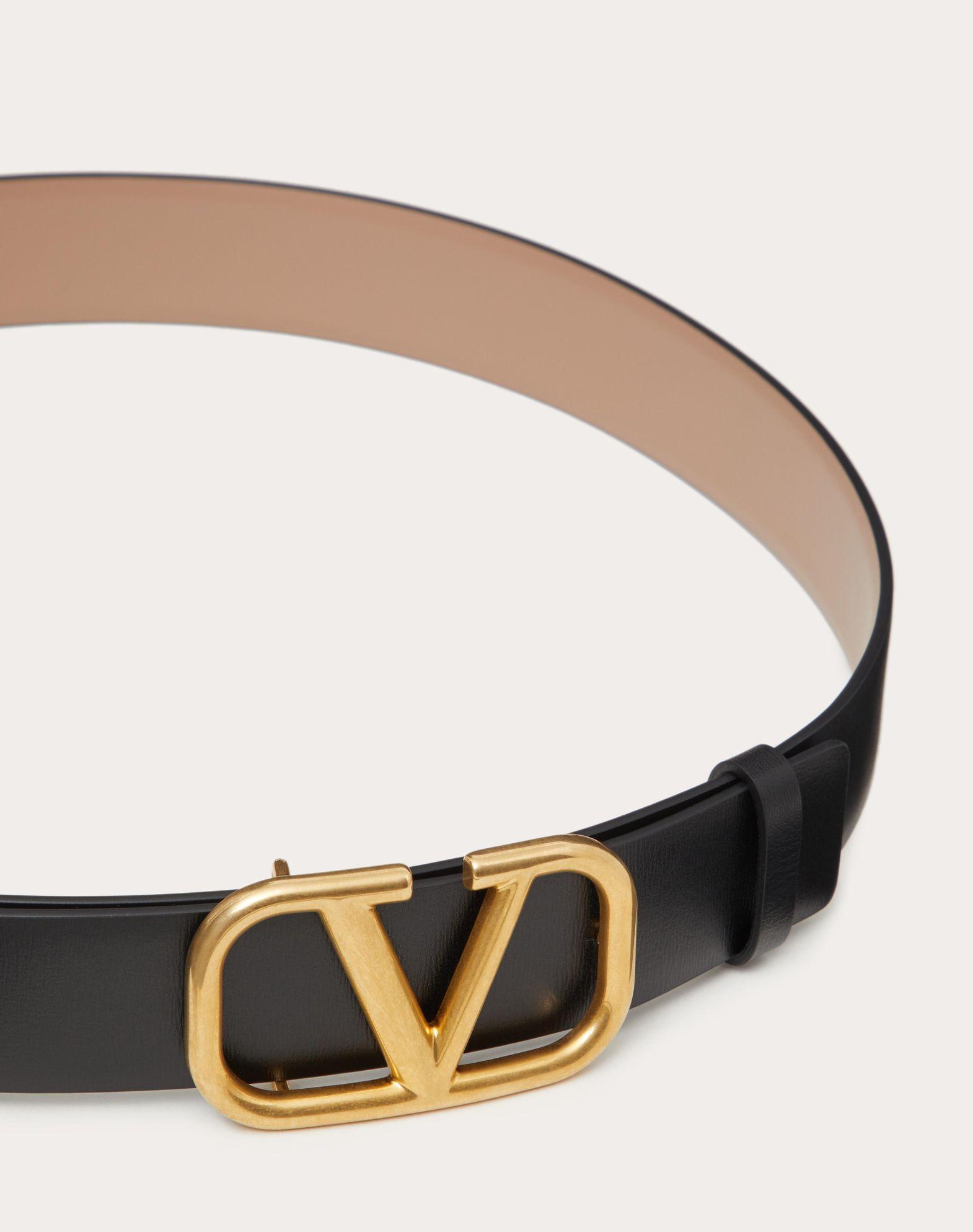 Reversible Vlogo Signature Belt In Glossy Calfskin 30 Mm Product Image