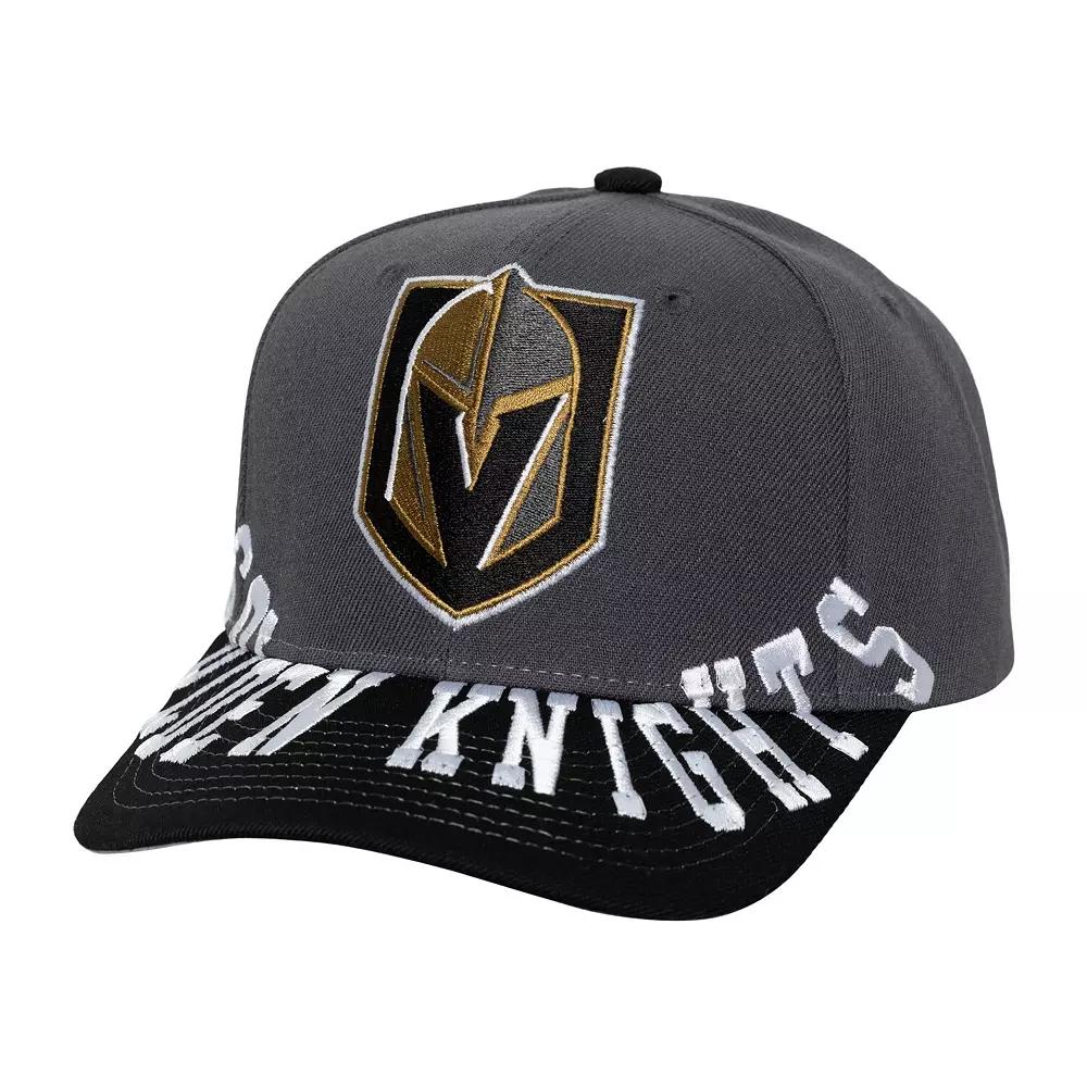 Men's Mitchell & Ness Gray/Black Vegas Golden Knights Underarch Two-Tone Pro Crown Snapback Hat, Lvk Grey Product Image