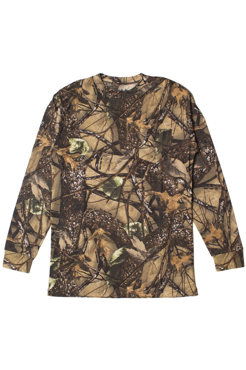 Woodland Camo Long Sleeve Pocket Tee Product Image