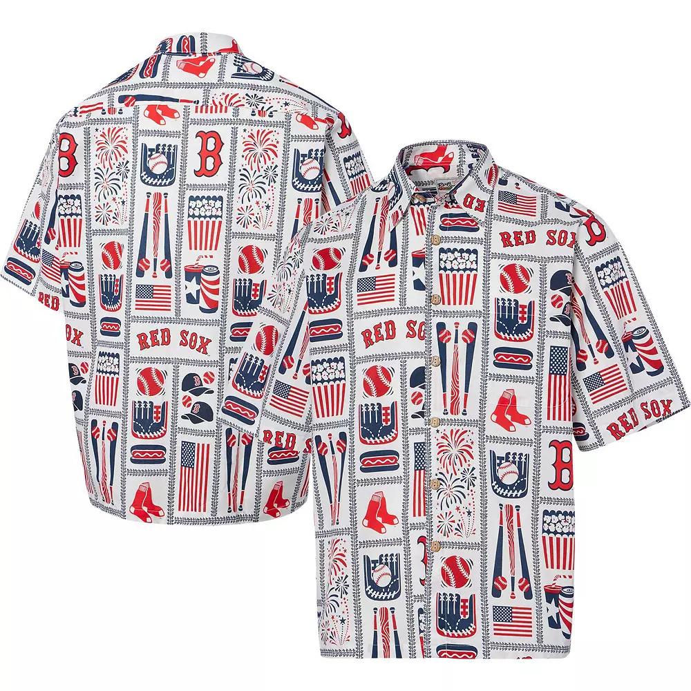 Men's Reyn Spooner White Boston Red Sox Americana Button-Up Shirt,  Product Image