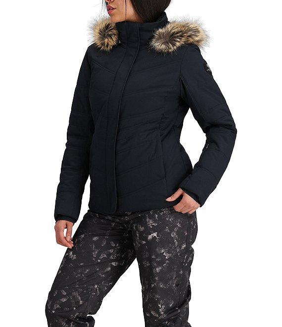 Obermeyer Tuscany II Insulated Long Sleeve Faux Fur Trim Hooded Puffer Ski Jacket Product Image