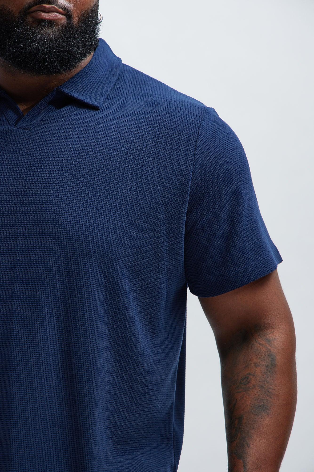 Cairo Textured Polo - Navy Product Image