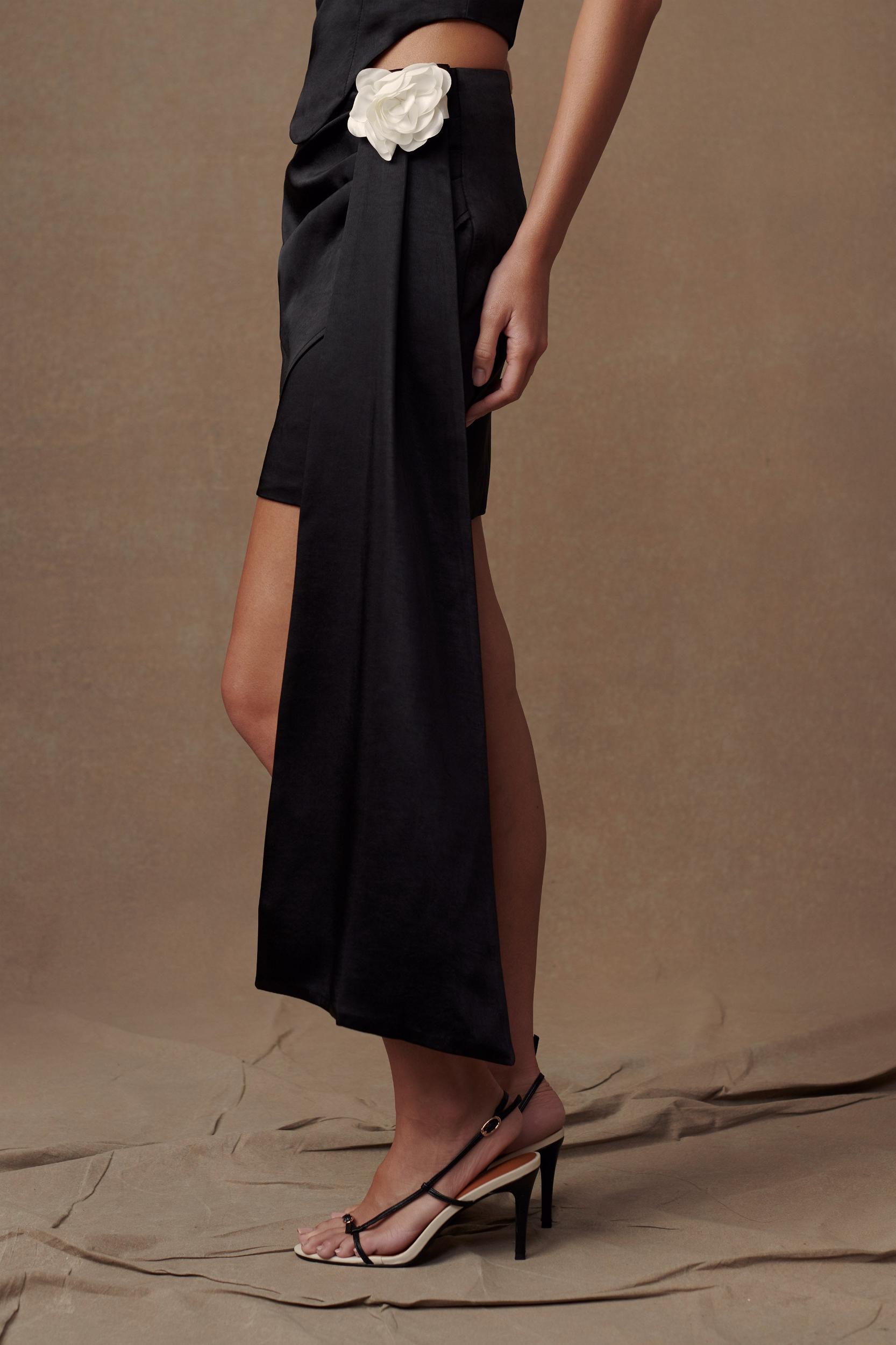 Margot Rose Mini Skirt - Black Product Image