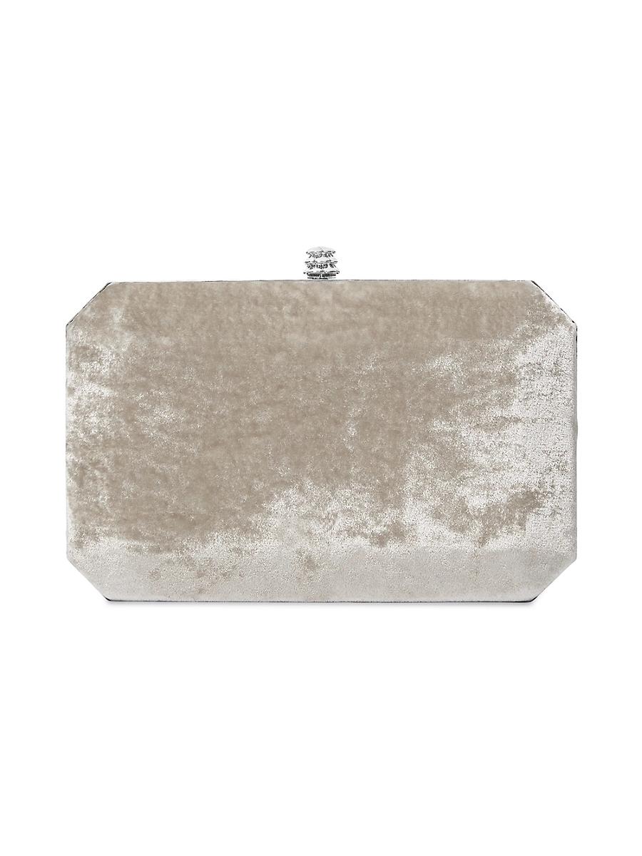 Womens Lily Clutch in Crushed Velvet with Silver Hardware Product Image