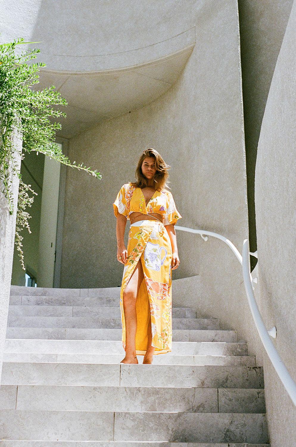 Leonie Wrap Top - Ciao Yellow Product Image