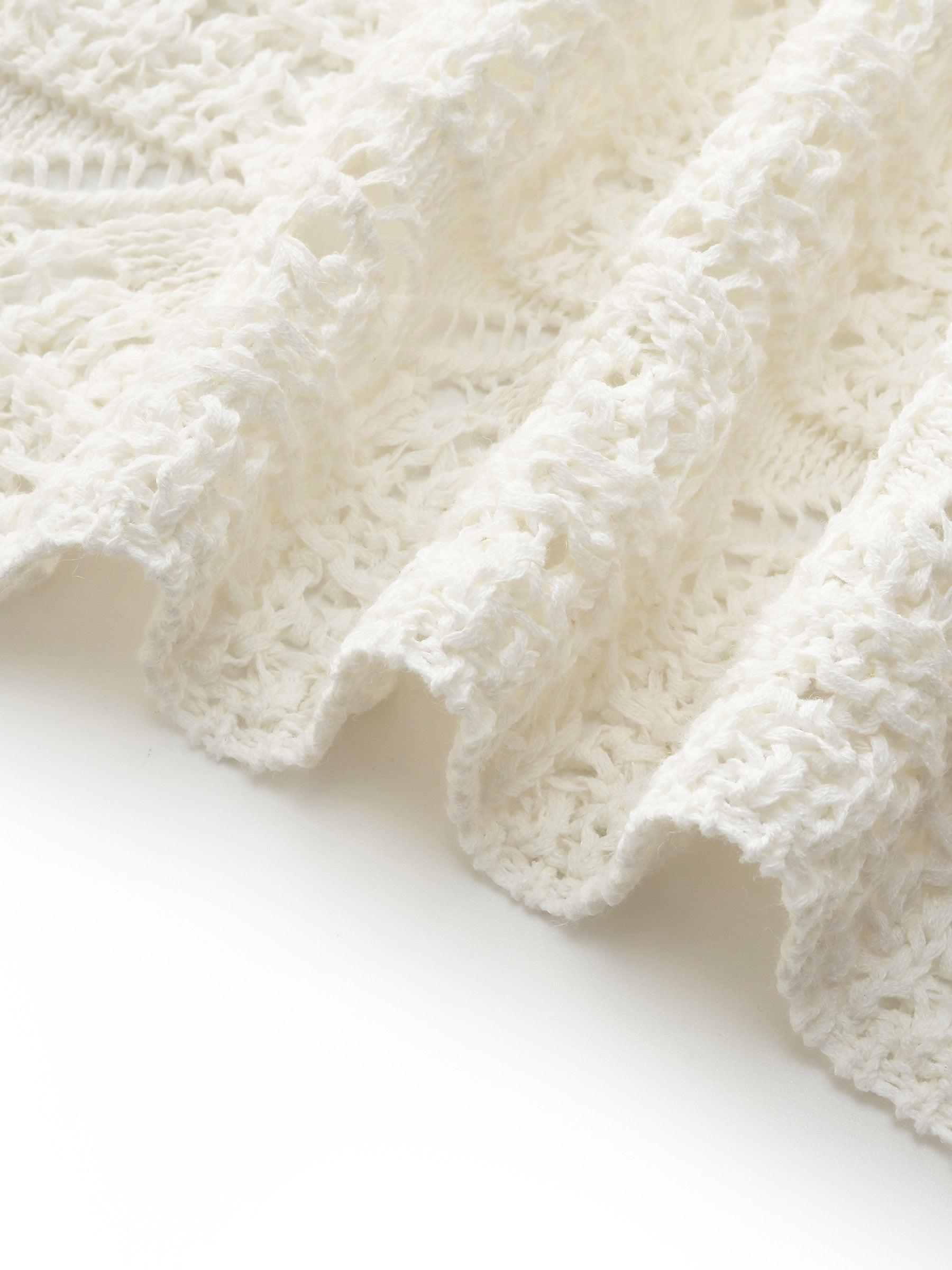 Linen Cotton Blend Women Openwork Cardigan Product Image