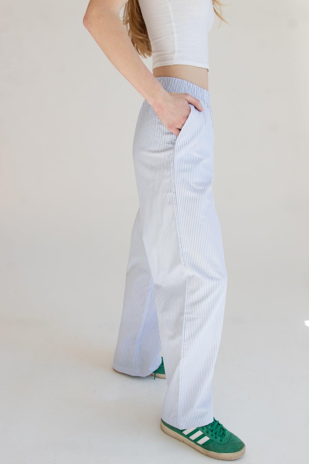 Wide Leg Striped Boxer Pants Product Image