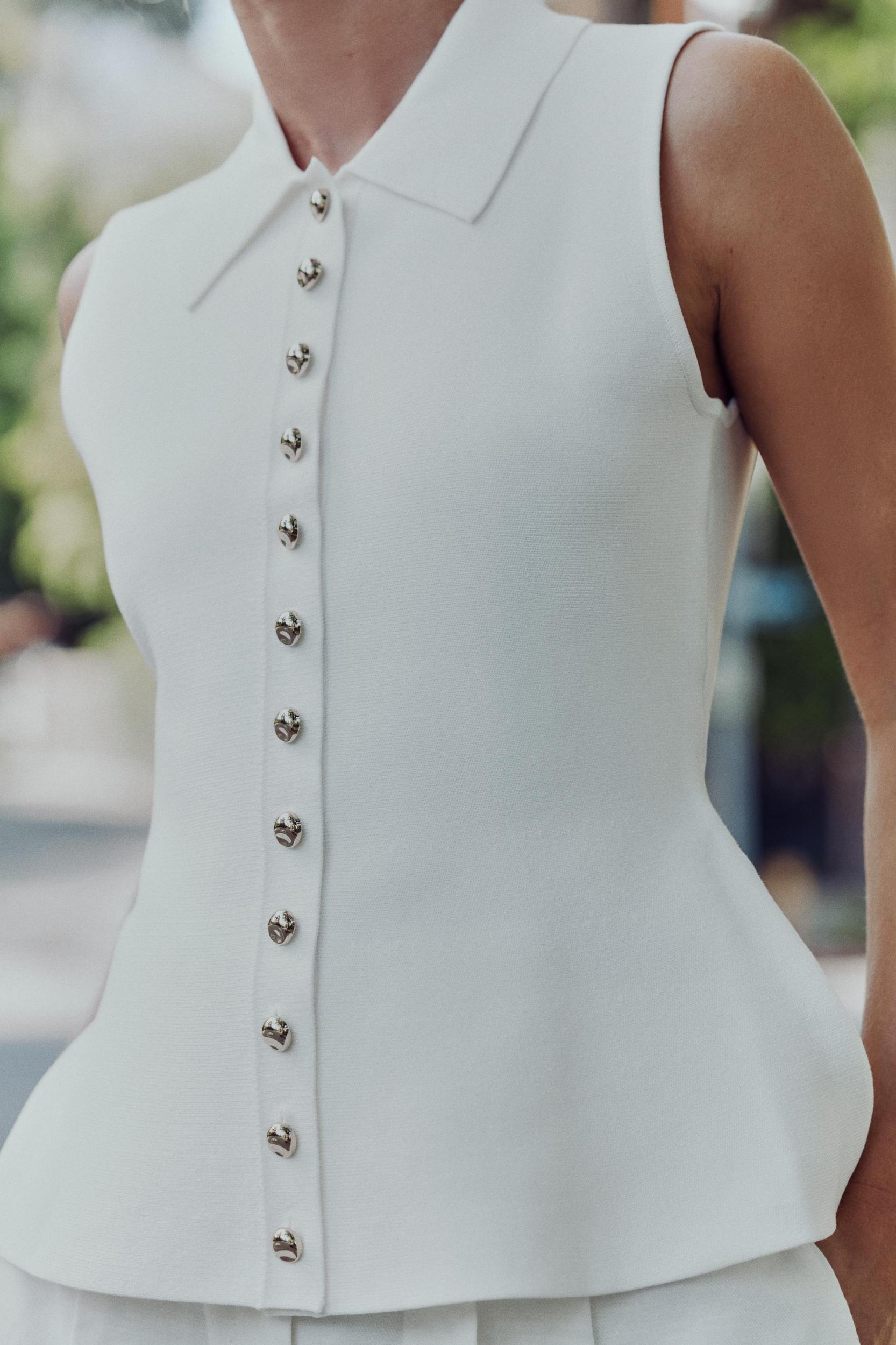 PEPLUM KNIT VEST TOP Product Image