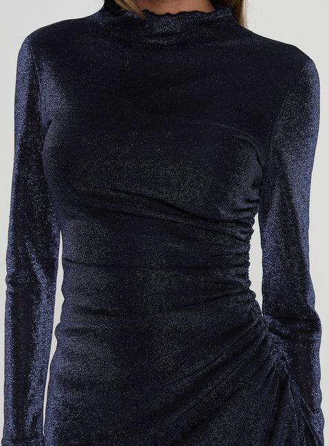 Souza Long Sleeve Mini Dress Navy Product Image