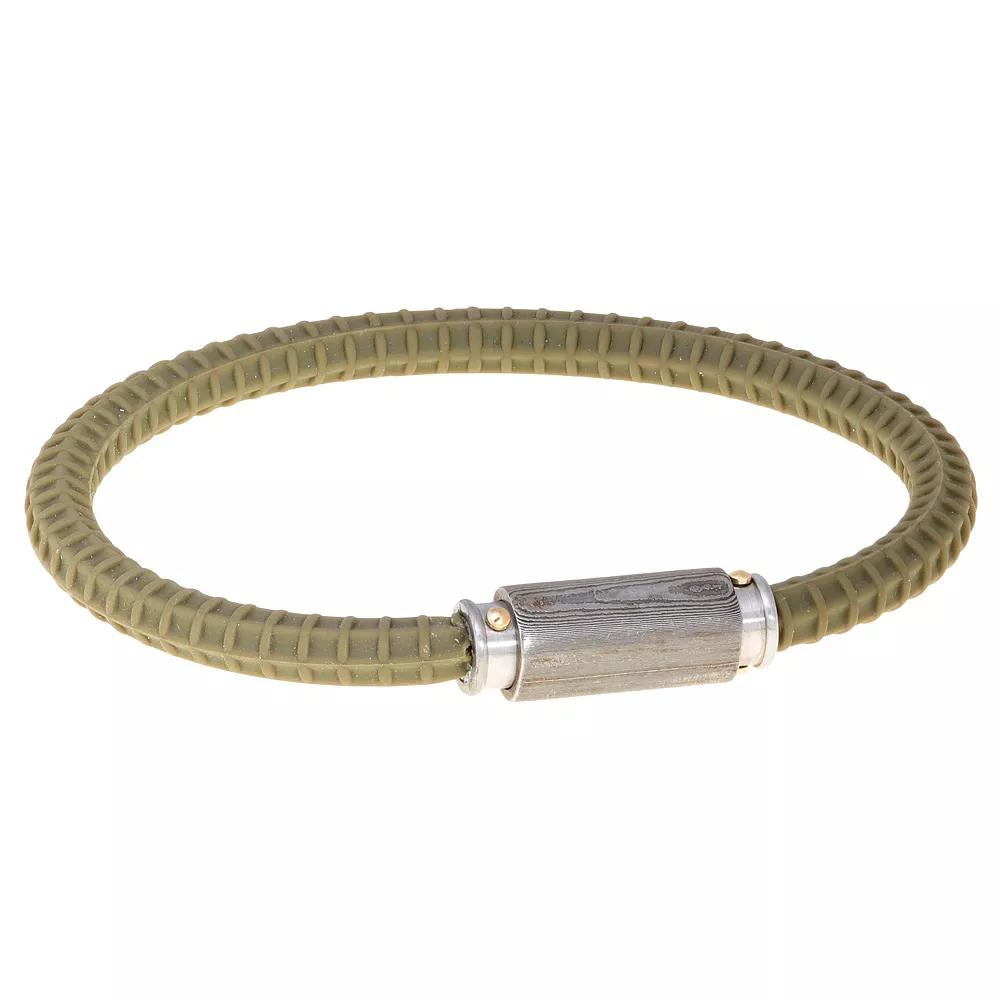 Men's LYNX Ion-Plated & Silicone Bracelet, Size: 9", Green Product Image