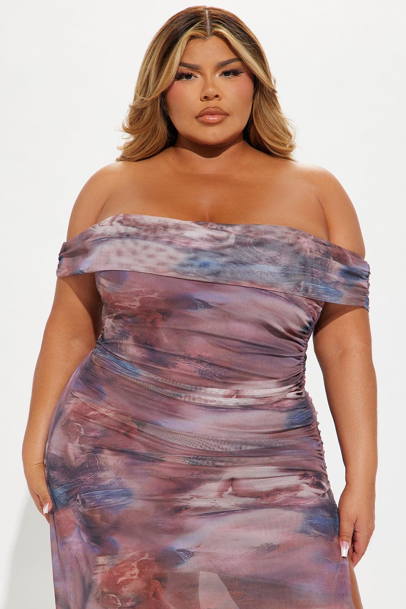 Starry Eyes Mesh Maxi Dress - Purple/combo Product Image
