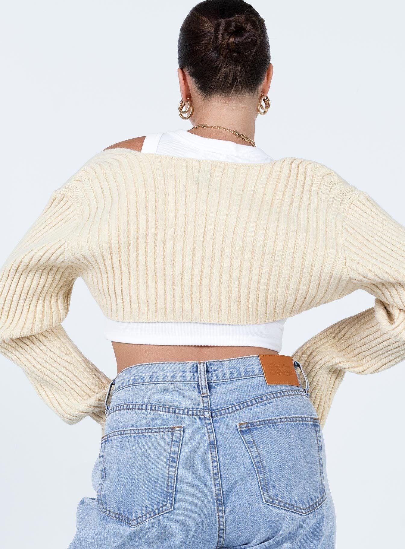 Aytan Bolero Sweater Beige Product Image